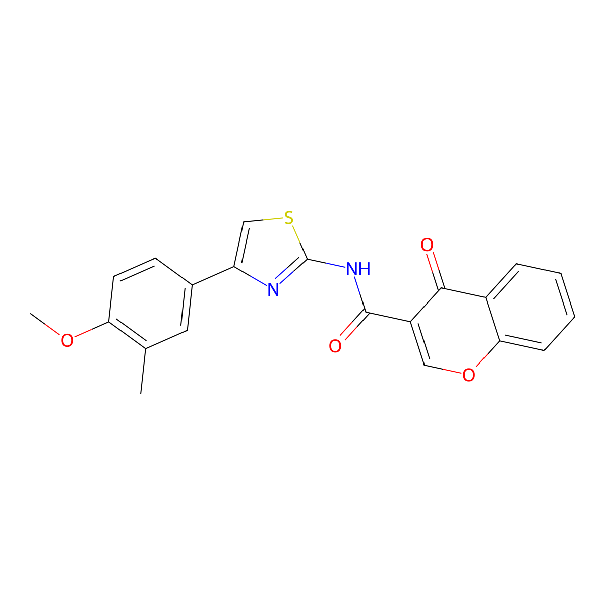 N-(4-(4-methoxy-3-methylphenyl)thiazol-2-yl)-4-oxo-4H-chromene-3-carboxamide molecular structure, CAS 477551-01-2