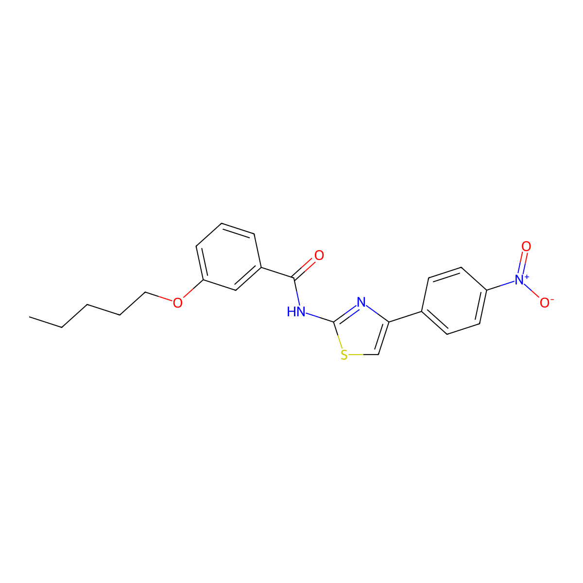N-(4-(4-nitrophenyl)thiazol-2-yl)-3-(pentyloxy)benzamide molecular structure, CAS 477551-31-8