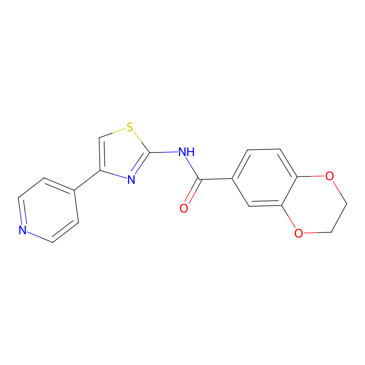 N-(4-(pyridin-4-yl)thiazol-2-yl)-2,3-dihydrobenzo[b][1,4]dioxine-6-carboxamide molecular structure, CAS 477551-45-4