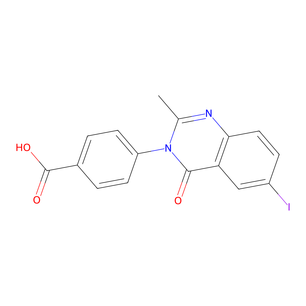 4-(6-iodo-2-methyl-4-oxoquinazolin-3(4H)-yl)benzoic acid molecular structure, CAS 477552-43-5