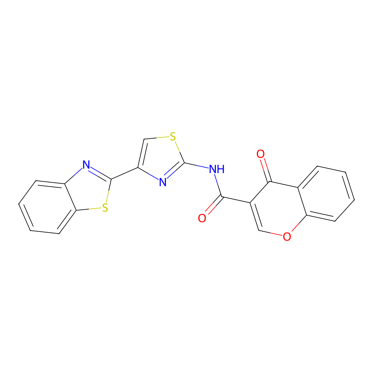 N-(4-(benzo[d]thiazol-2-yl)thiazol-2-yl)-4-oxo-4H-chromene-3-carboxamide molecular structure, CAS 477552-96-8