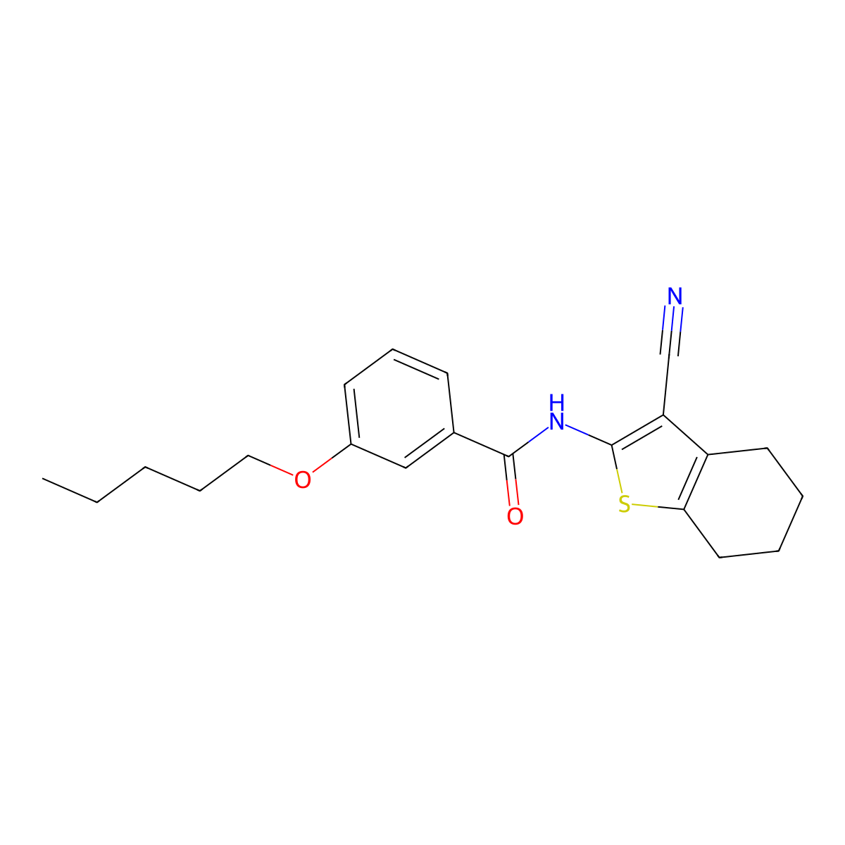 N-(3-cyano-4,5,6,7-tetrahydrobenzo[b]thiophen-2-yl)-3-(pentyloxy)benzamide molecular structure, CAS 477553-50-7