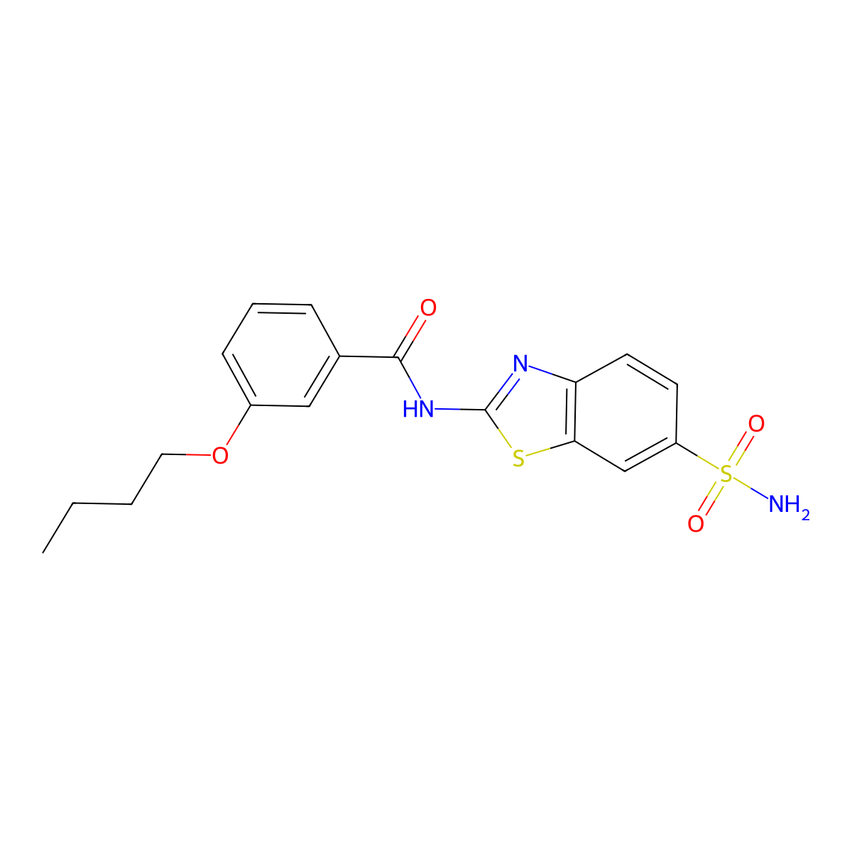 3-butoxy-N-(6-sulfamoyl-1,3-benzothiazol-2-yl)benzamide molecular structure, CAS 477553-74-5