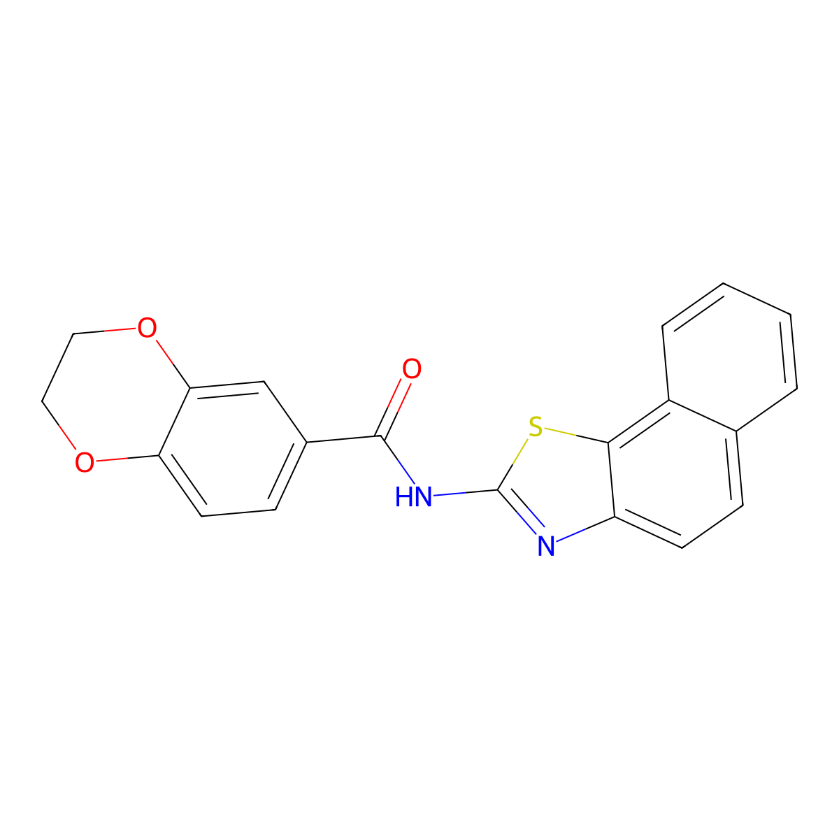 N-(naphtho[2,1-d]thiazol-2-yl)-2,3-dihydrobenzo[b][1,4]dioxine-6-carboxamide molecular structure, CAS 477554-06-6