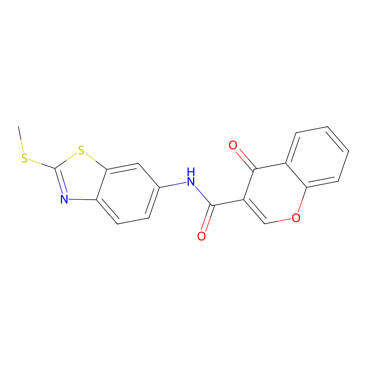 N-(2-(methylthio)benzo[d]thiazol-6-yl)-4-oxo-4H-chromene-3-carboxamide molecular structure, CAS 477554-11-3