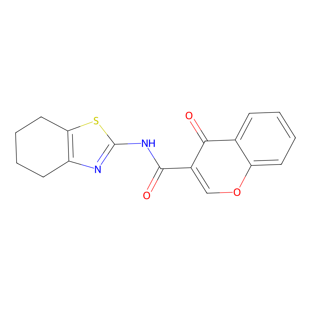 4-oxo-N-(4,5,6,7-tetrahydro-1,3-benzothiazol-2-yl)chromene-3-carboxamide molecular structure, CAS 477554-24-8