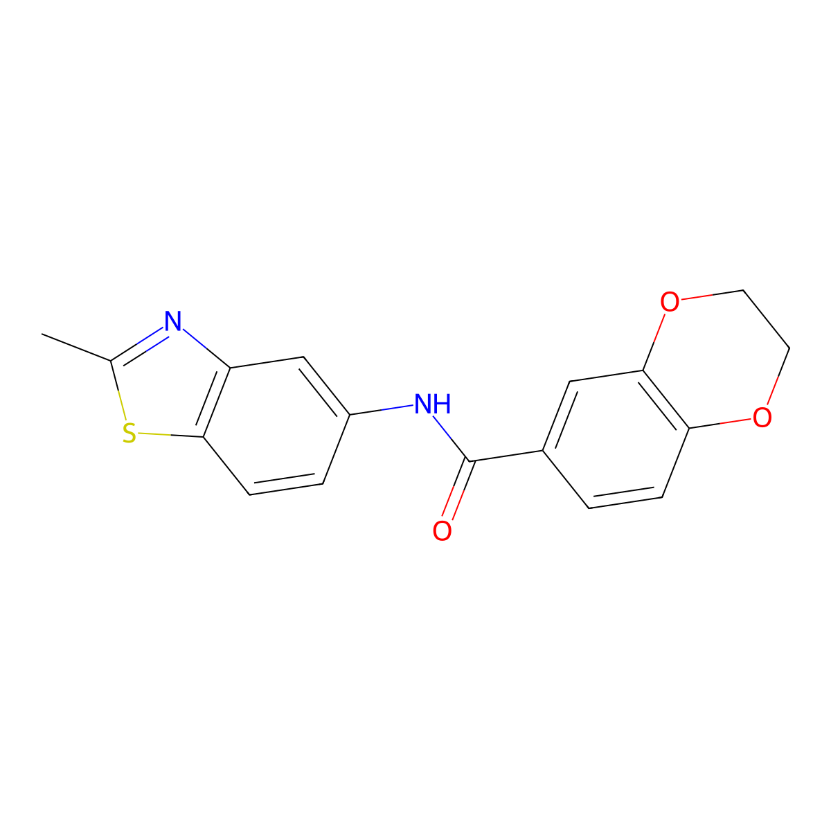 N-(2-methyl-1,3-benzothiazol-5-yl)-2,3-dihydro-1,4-benzodioxine-6-carboxamide molecular structure, CAS 477554-51-1