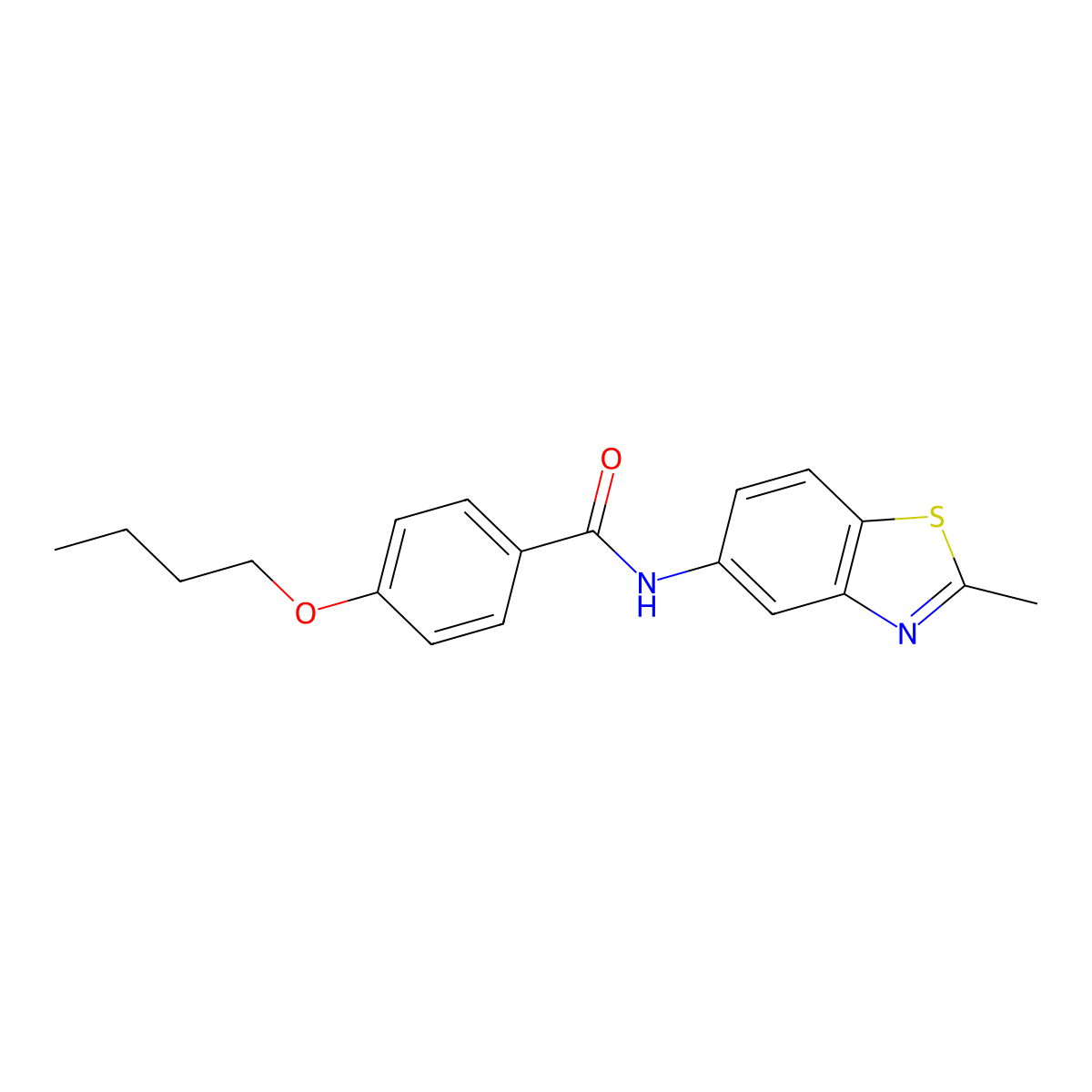 4-butoxy-N-(2-methyl-1,3-benzothiazol-5-yl)benzamide molecular structure, CAS 477554-52-2