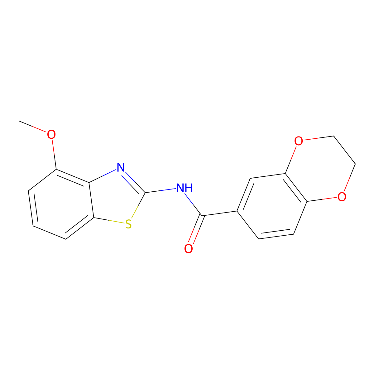 N-(4-methoxybenzo[d]thiazol-2-yl)-2,3-dihydrobenzo[b][1,4]dioxine-6-carboxamide molecular structure, CAS 477554-79-3