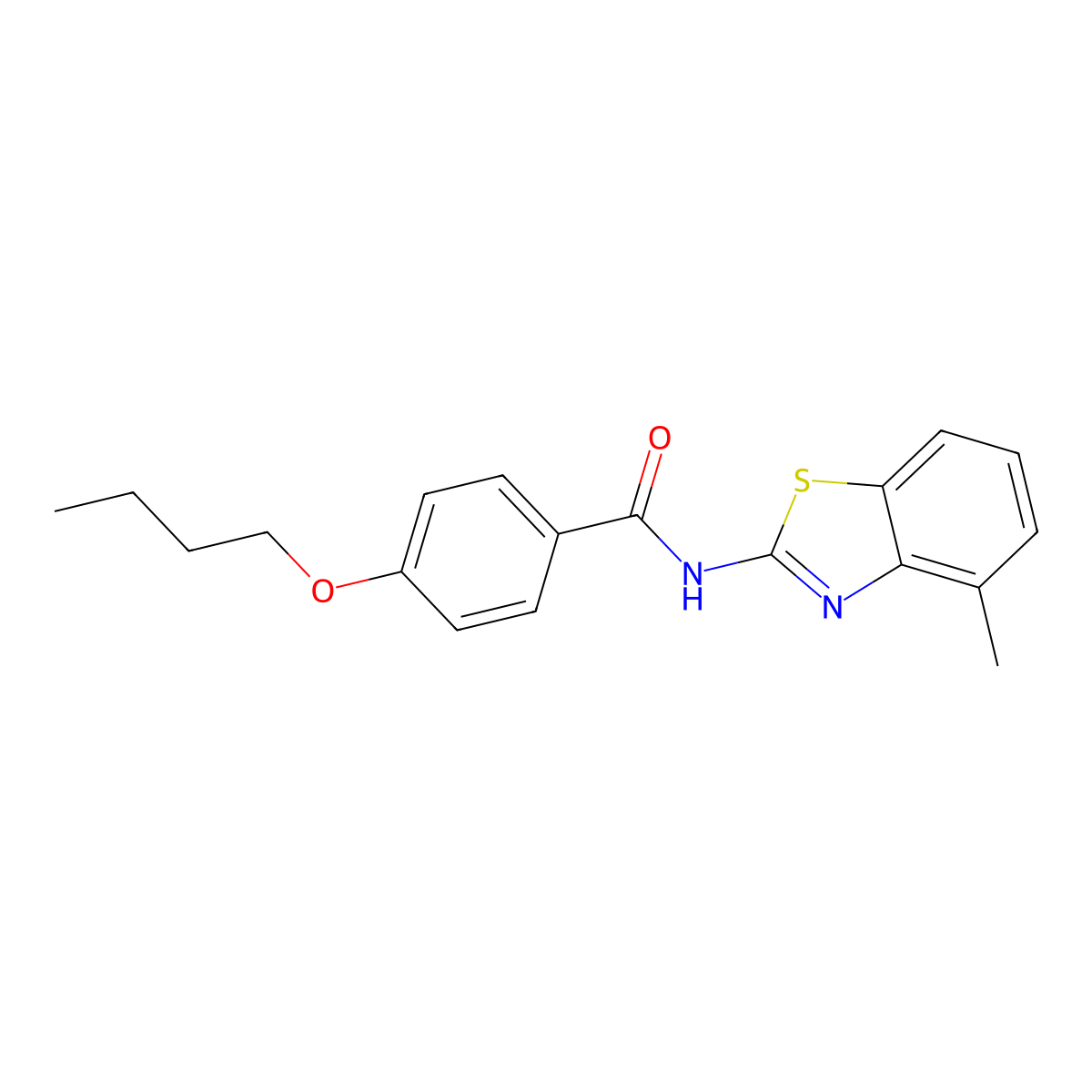 4-butoxy-N-(4-methyl-1,3-benzothiazol-2-yl)benzamide molecular structure, CAS 477554-87-3