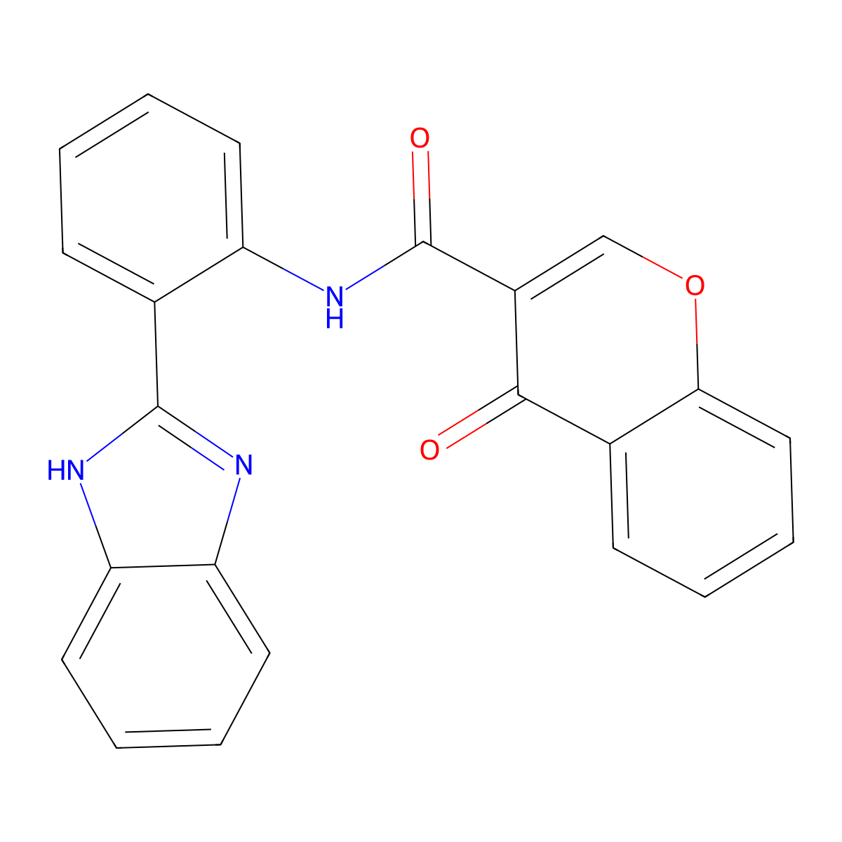 N-(2-(1H-benzo[d]imidazol-2-yl)phenyl)-4-oxo-4H-chromene-3-carboxamide molecular structure, CAS 477555-02-5