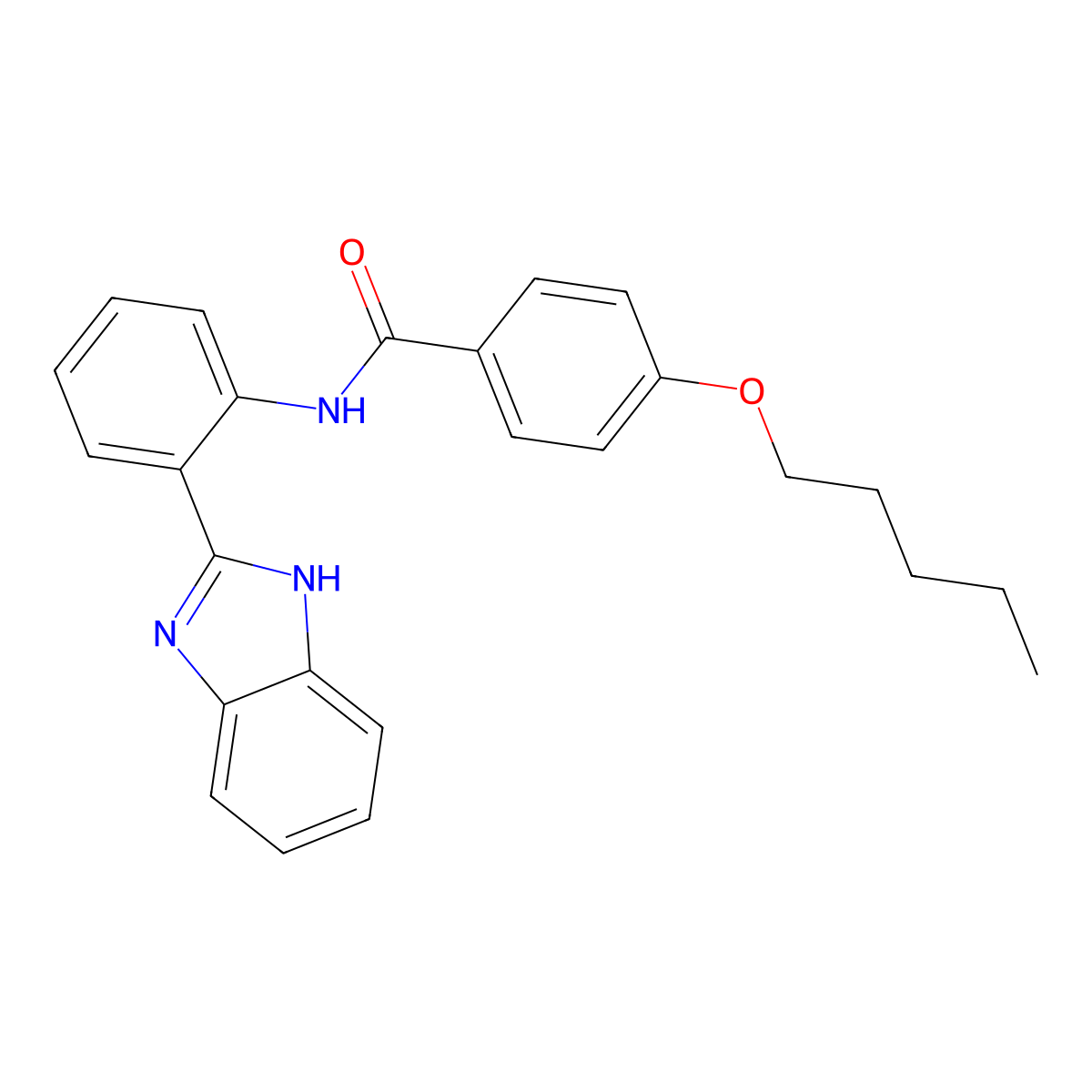 N-(2-(1H-benzo[d]imidazol-2-yl)phenyl)-4-(pentyloxy)benzamide molecular structure, CAS 477555-04-7