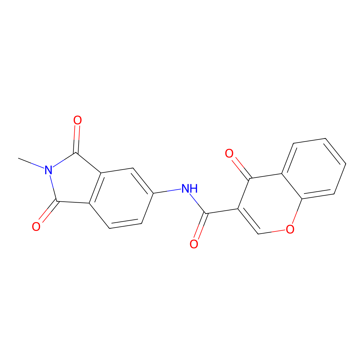 N-(2-methyl-1,3-dioxoisoindolin-5-yl)-4-oxo-4H-chromene-3-carboxamide molecular structure, CAS 477555-23-0