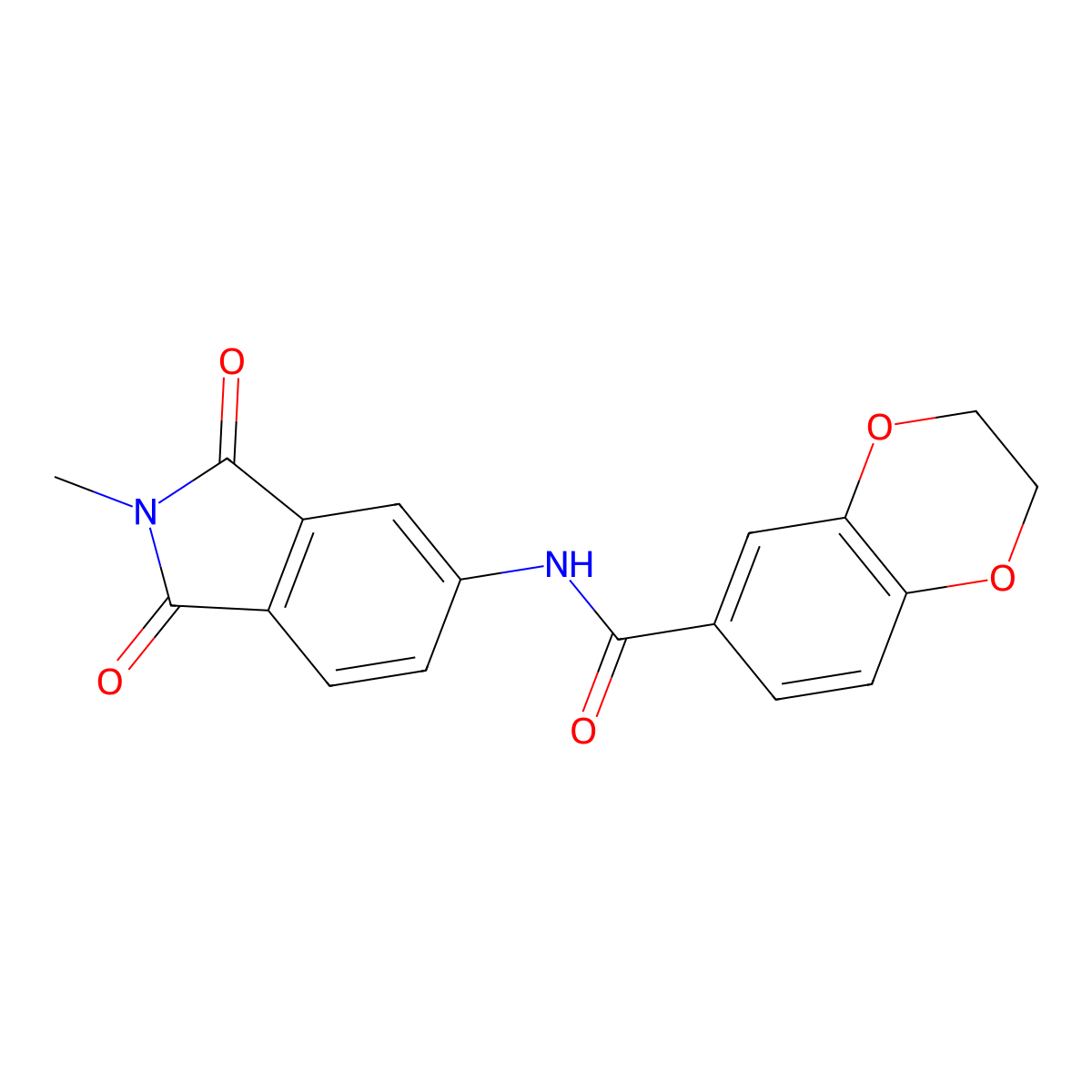 N-(2-methyl-1,3-dioxoisoindol-5-yl)-2,3-dihydro-1,4-benzodioxine-6-carboxamide molecular structure, CAS 477555-24-1