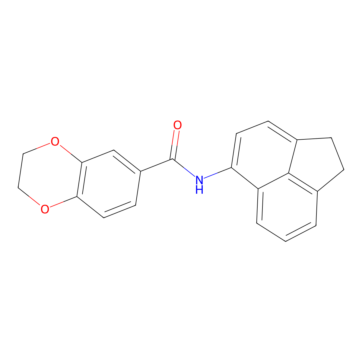 N-(1,2-dihydroacenaphthylen-5-yl)-2,3-dihydro-1,4-benzodioxine-6-carboxamide molecular structure, CAS 477555-31-0