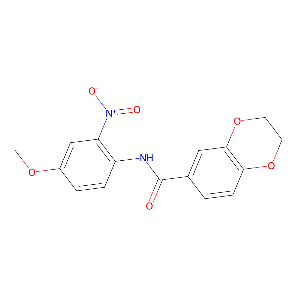 N-(4-methoxy-2-nitrophenyl)-2,3-dihydro-1,4-benzodioxine-6-carboxamide molecular structure, CAS 477555-39-8