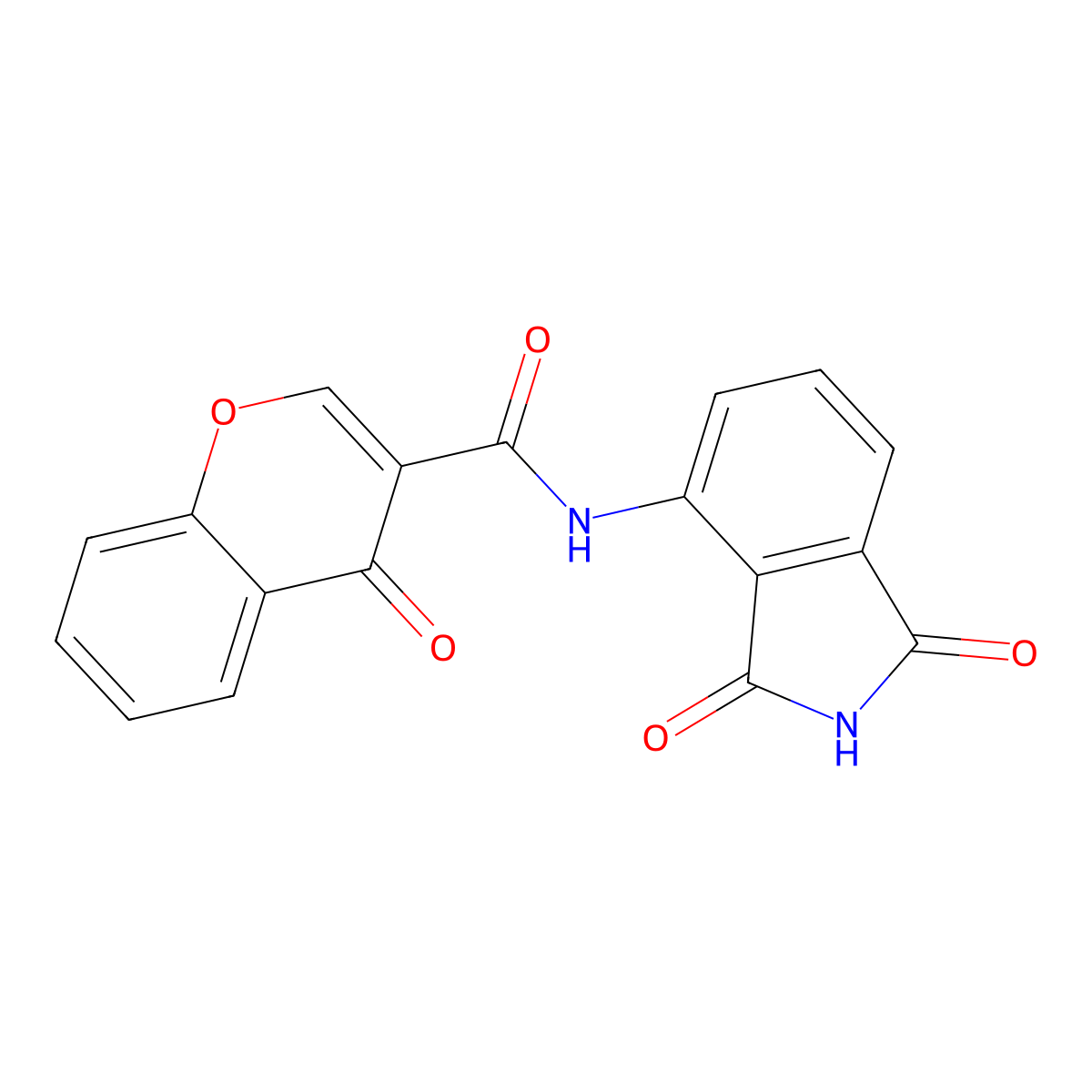 N-(1,3-dioxoisoindol-4-yl)-4-oxochromene-3-carboxamide molecular structure, CAS 477555-44-5