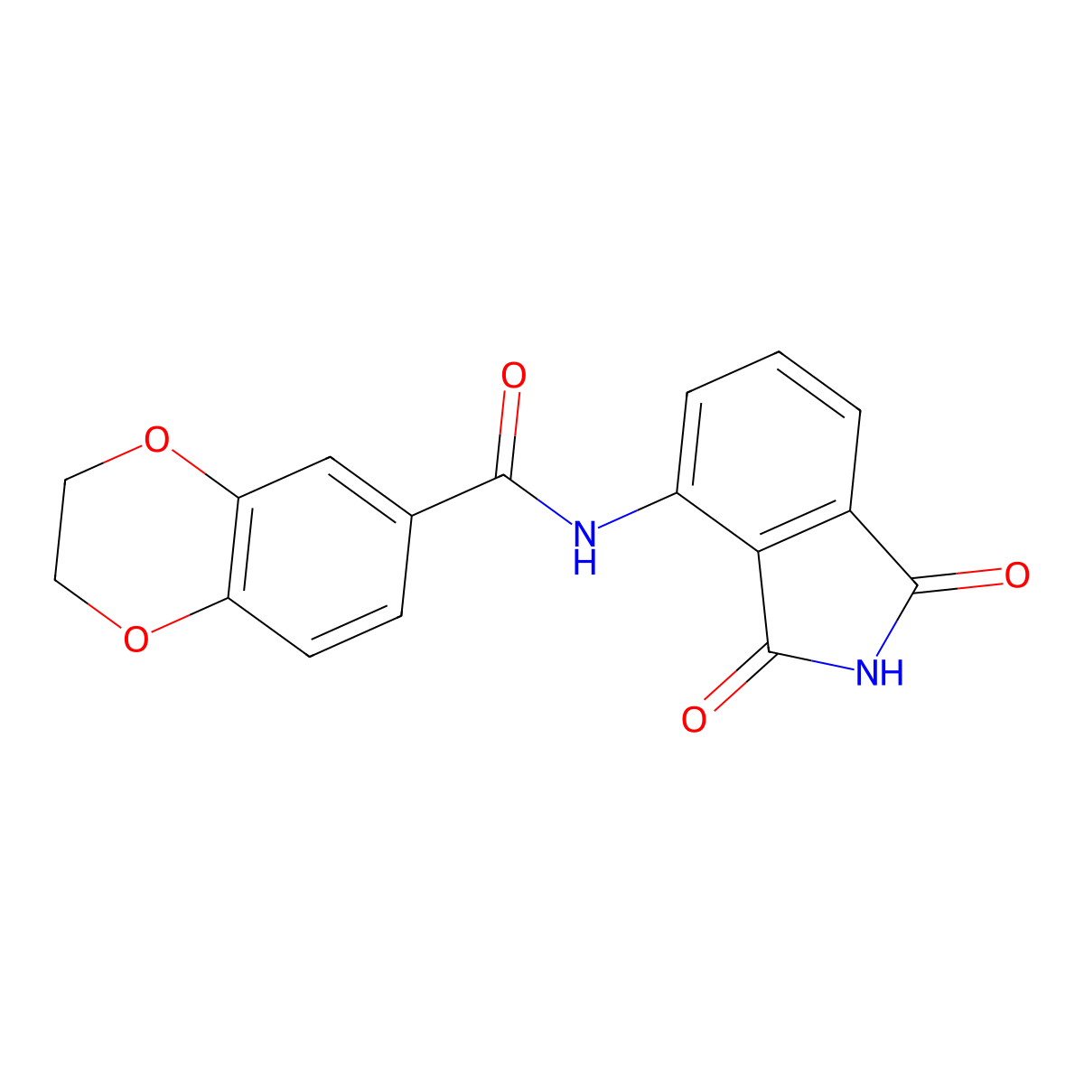 N-(1,3-dioxoisoindol-4-yl)-2,3-dihydro-1,4-benzodioxine-6-carboxamide molecular structure, CAS 477555-45-6