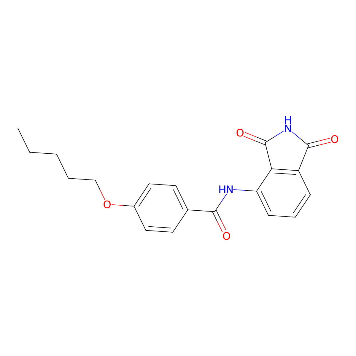 N-(1,3-dioxoisoindolin-4-yl)-4-(pentyloxy)benzamide molecular structure, CAS 477555-46-7