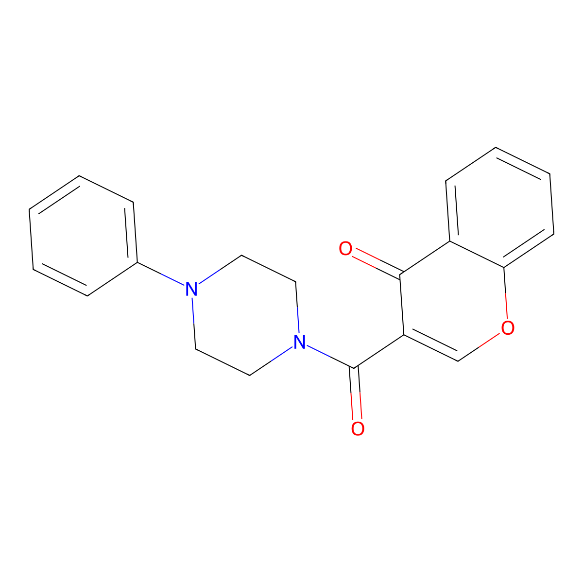 3-(4-Phenylpiperazine-1-carbonyl)chromen-4-one molecular structure, CAS 477555-50-3
