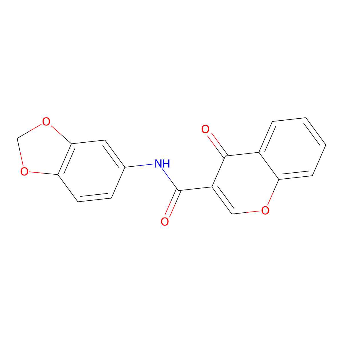 N-(1,3-benzodioxol-5-yl)-4-oxochromene-3-carboxamide molecular structure, CAS 477555-60-5