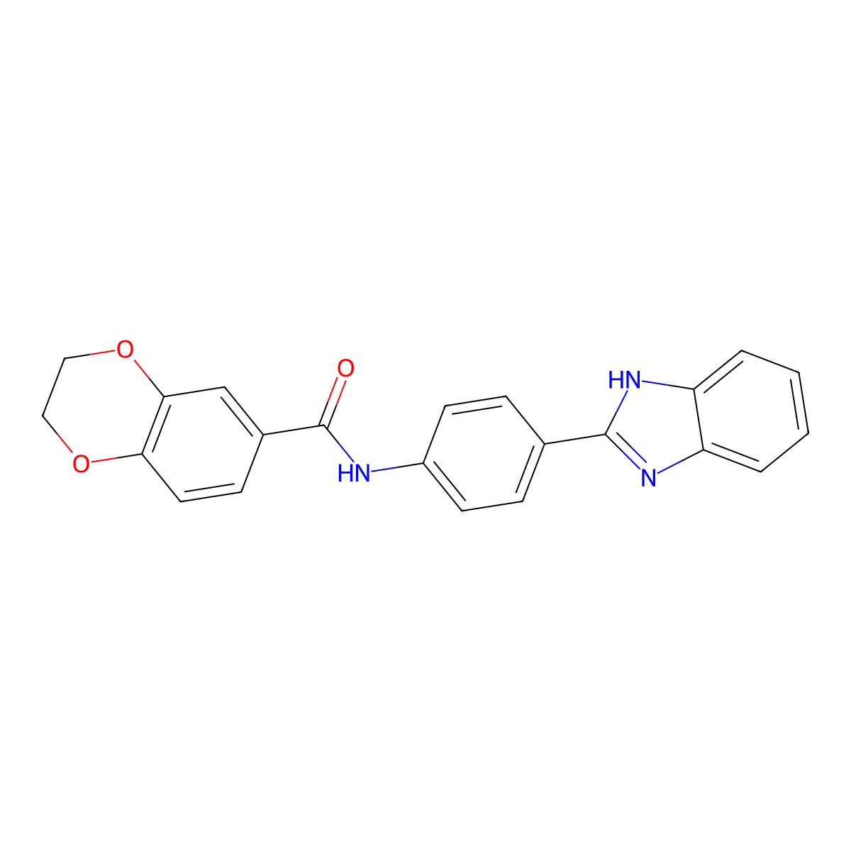 N-[4-(1H-1,3-benzodiazol-2-yl)phenyl]-2,3-dihydro-1,4-benzodioxine-6-carboxamide molecular structure, CAS 477555-91-2