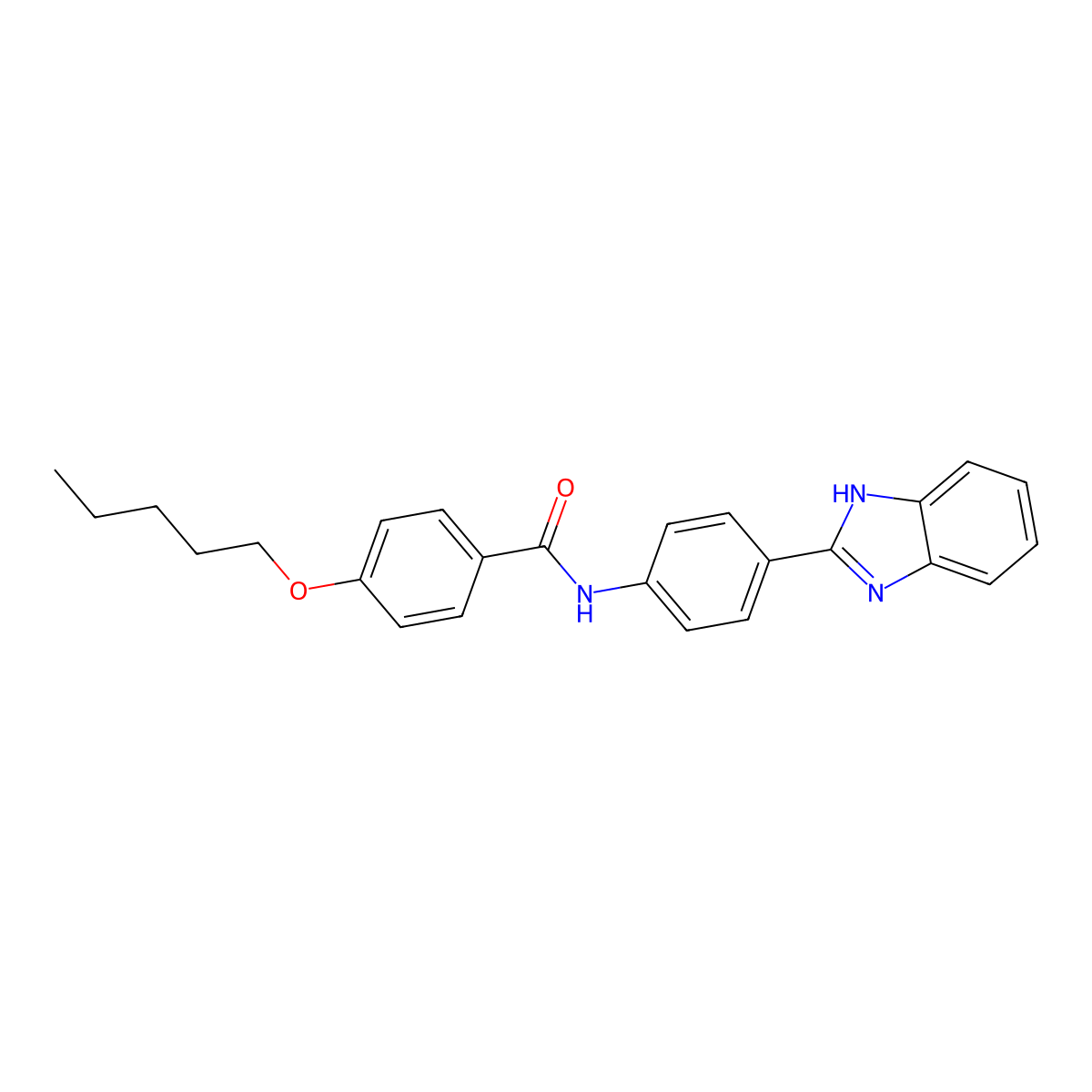 N-(4-(1H-benzo[d]imidazol-2-yl)phenyl)-4-(pentyloxy)benzamide molecular structure, CAS 477555-92-3