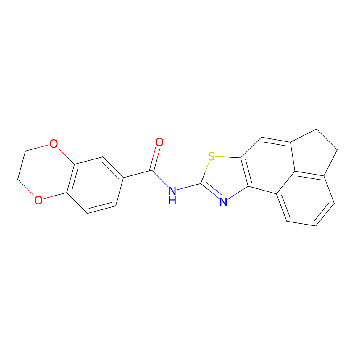 N-(4,5-dihydroacenaphtho[5,4-d]thiazol-8-yl)-2,3-dihydrobenzo[b][1,4]dioxine-6-carboxamide molecular structure, CAS 477556-02-8