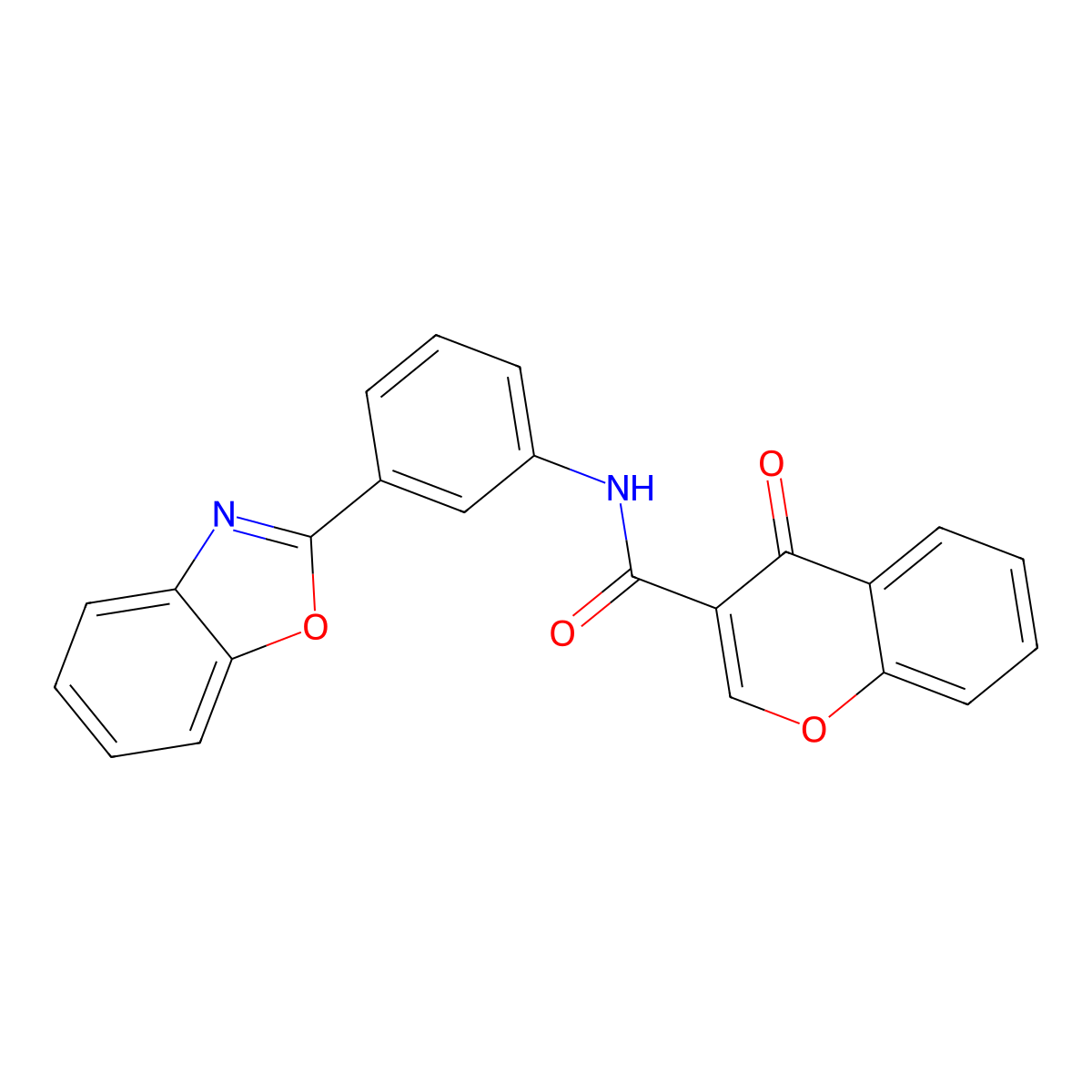 N-[3-(1,3-benzoxazol-2-yl)phenyl]-4-oxochromene-3-carboxamide molecular structure, CAS 477556-04-0