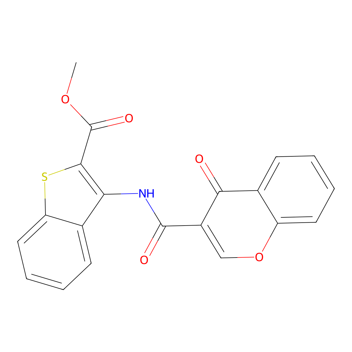methyl 3-(4-oxo-4H-chromene-3-carboxamido)benzo[b]thiophene-2-carboxylate molecular structure, CAS 477556-21-1