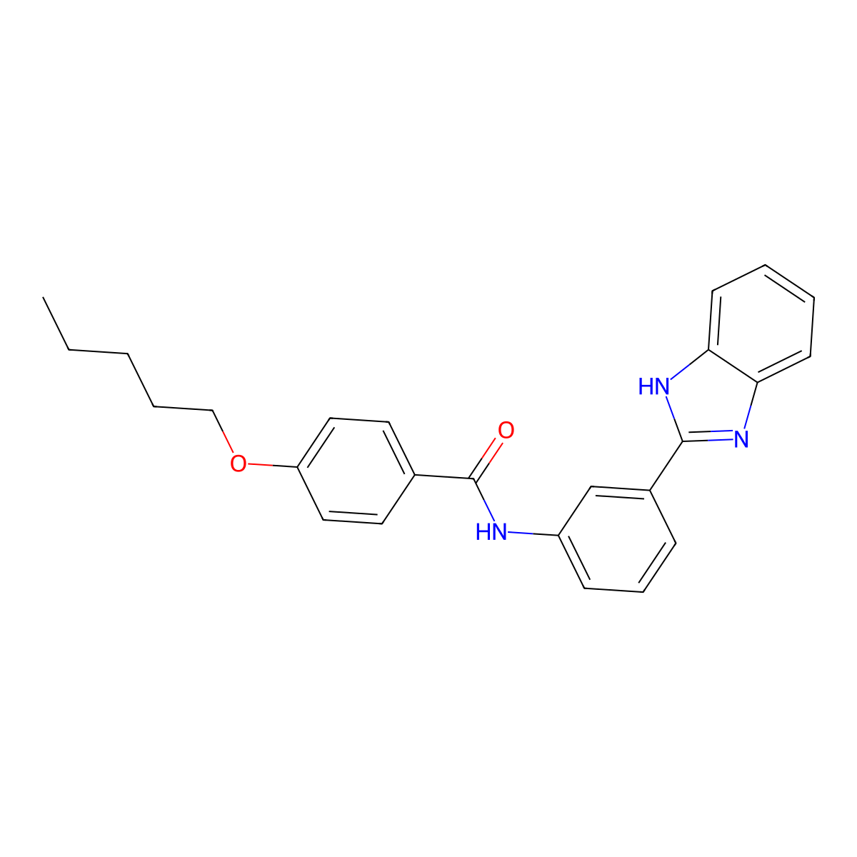 N-[3-(1H-benzimidazol-2-yl)phenyl]-4-pentoxybenzamide molecular structure, CAS 477556-25-5