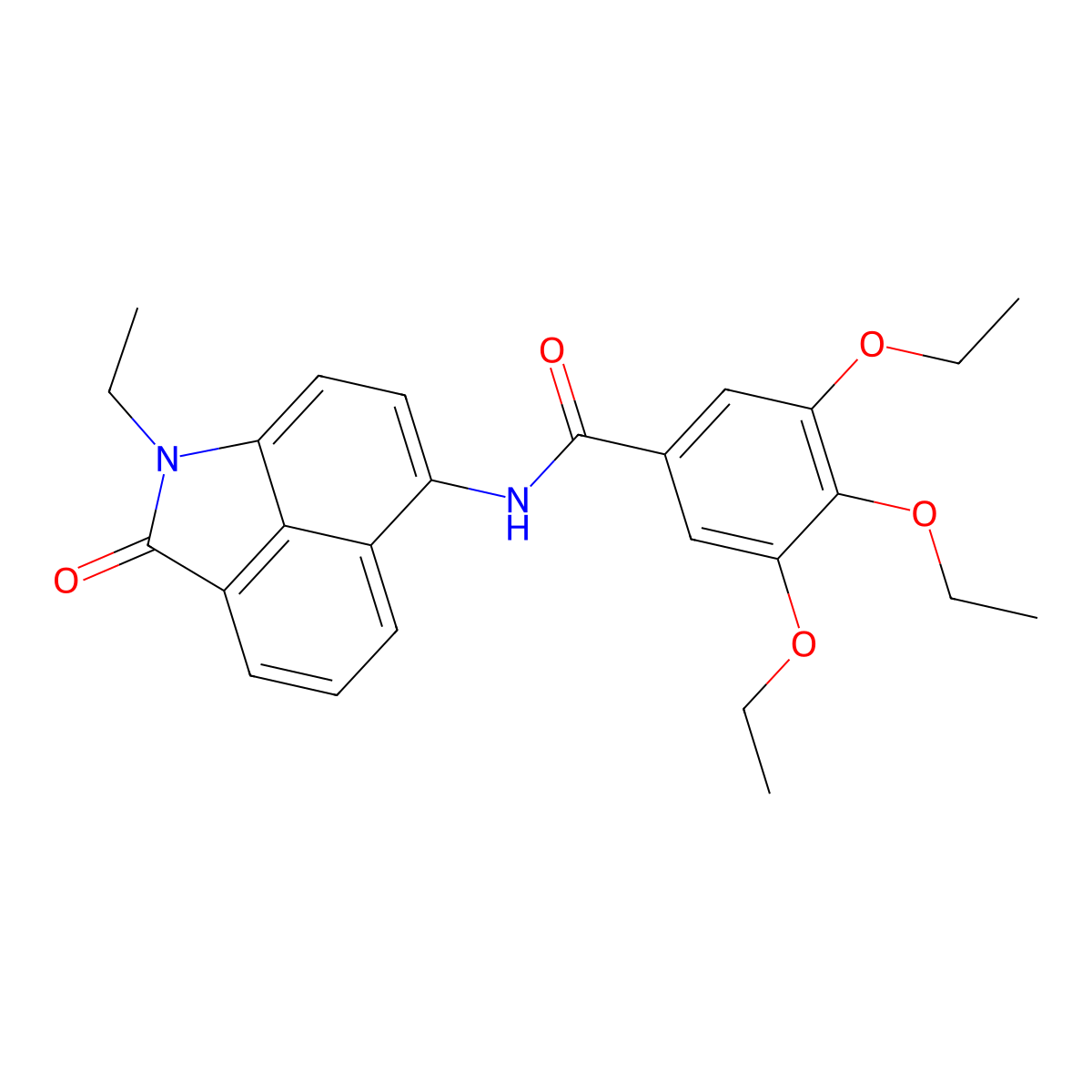 3,4,5-triethoxy-N-(1-ethyl-2-oxobenzo[cd]indol-6-yl)benzamide molecular structure, CAS 477557-54-3