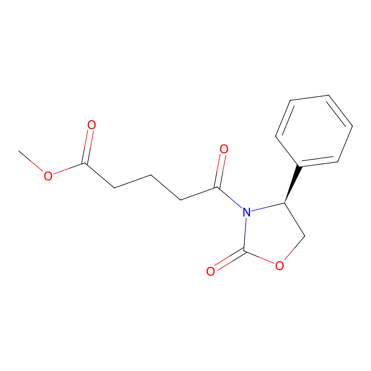 (S)-Methyl 5-oxo-5-(2-oxo-4-phenyloxazolidin-3-yl)pentanoate molecular structure, CAS 477558-79-5