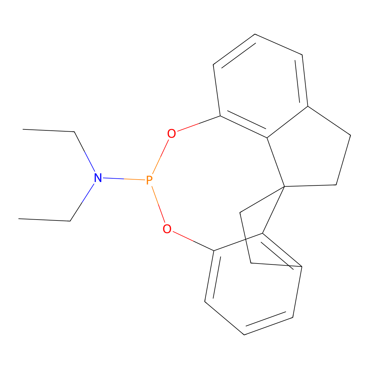 (11aS)-N,N-Diethyl-4,5,6,7-tetrahydrodiindeno[7,1-de:1',7'-fg][1,3,2]dioxaphosphocin-12-amine molecular structure, CAS 477559-80-1