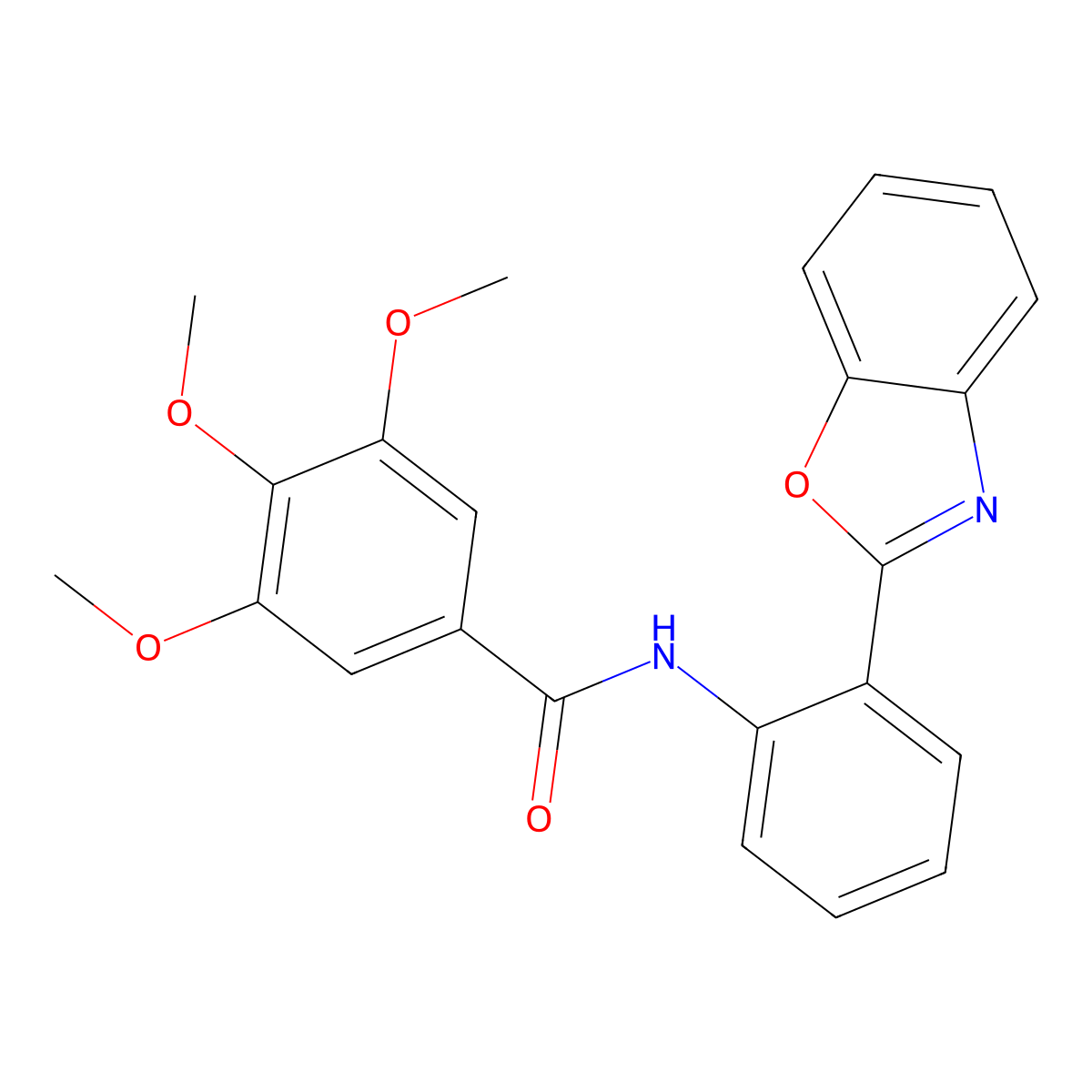 N-[2-(1,3-benzoxazol-2-yl)phenyl]-3,4,5-trimethoxybenzamide molecular structure, CAS 477567-09-2