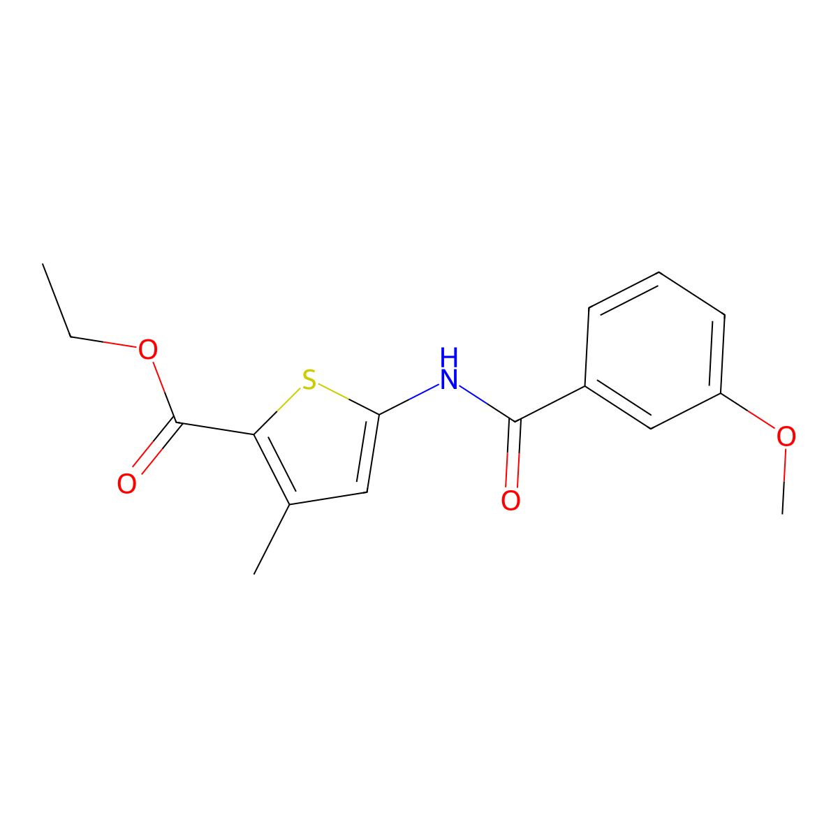 Ethyl 5-(3-methoxybenzamido)-3-methylthiophene-2-carboxylate molecular structure, CAS 477567-50-3