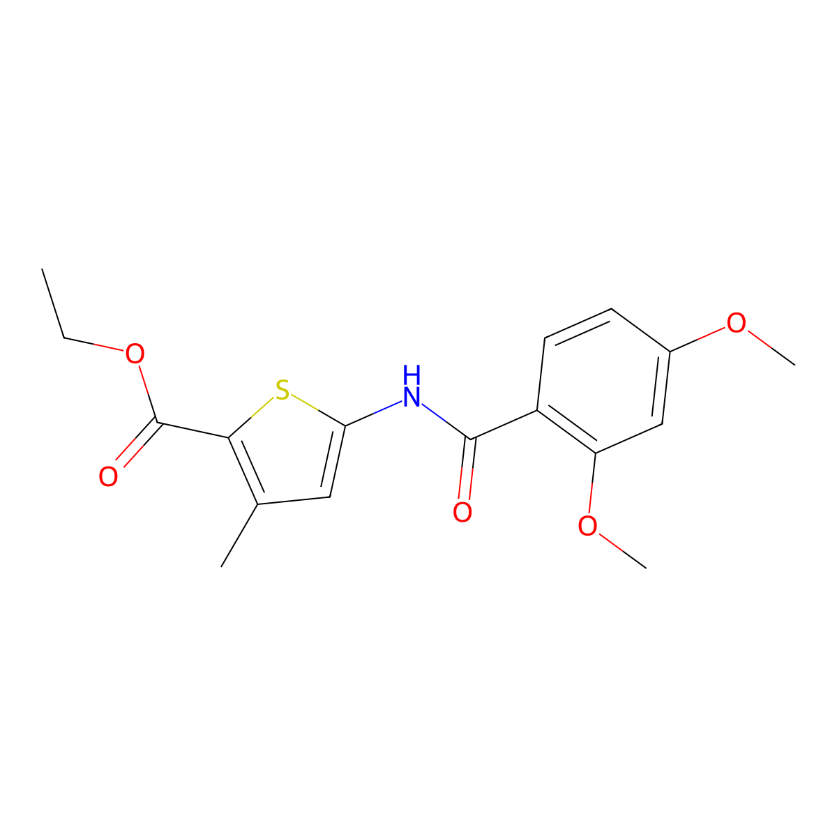 Ethyl 5-(2,4-dimethoxybenzamido)-3-methylthiophene-2-carboxylate molecular structure, CAS 477567-52-5