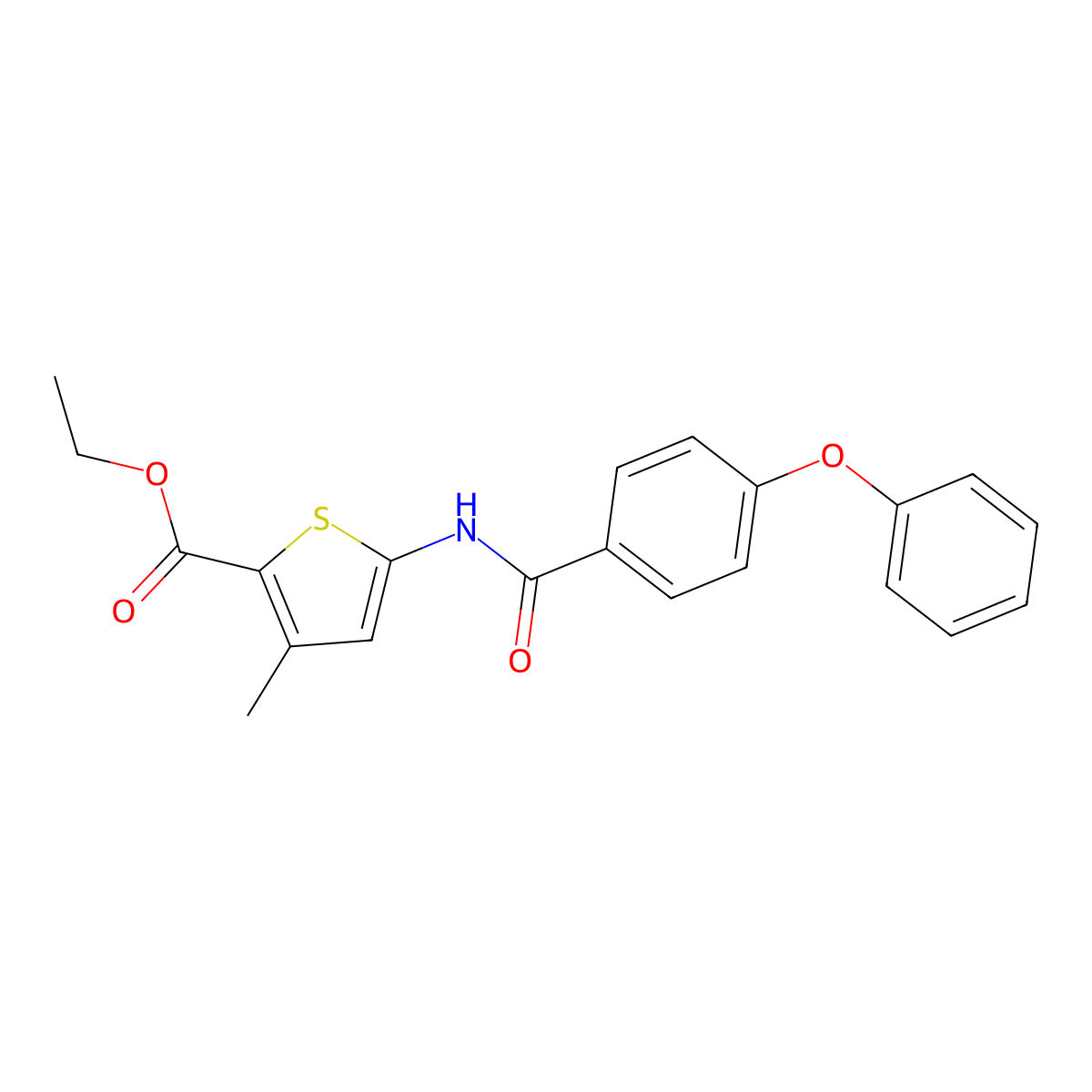 Ethyl 3-methyl-5-(4-phenoxybenzamido)thiophene-2-carboxylate molecular structure, CAS 477567-64-9