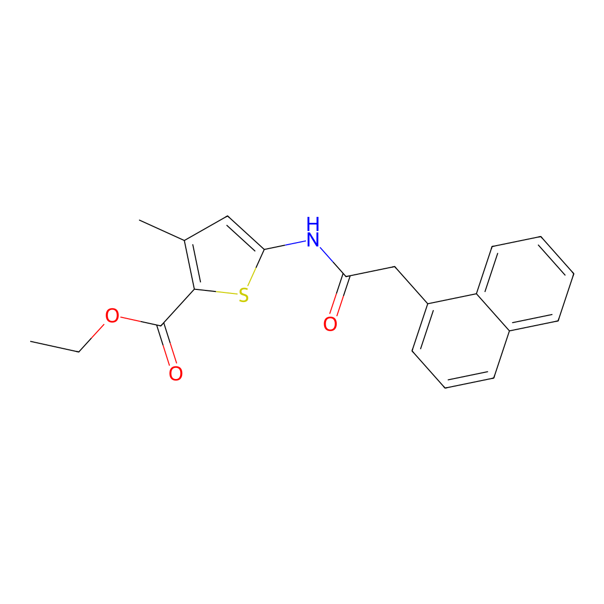 Ethyl 3-methyl-5-(2-(naphthalen-1-yl)acetamido)thiophene-2-carboxylate molecular structure, CAS 477567-74-1