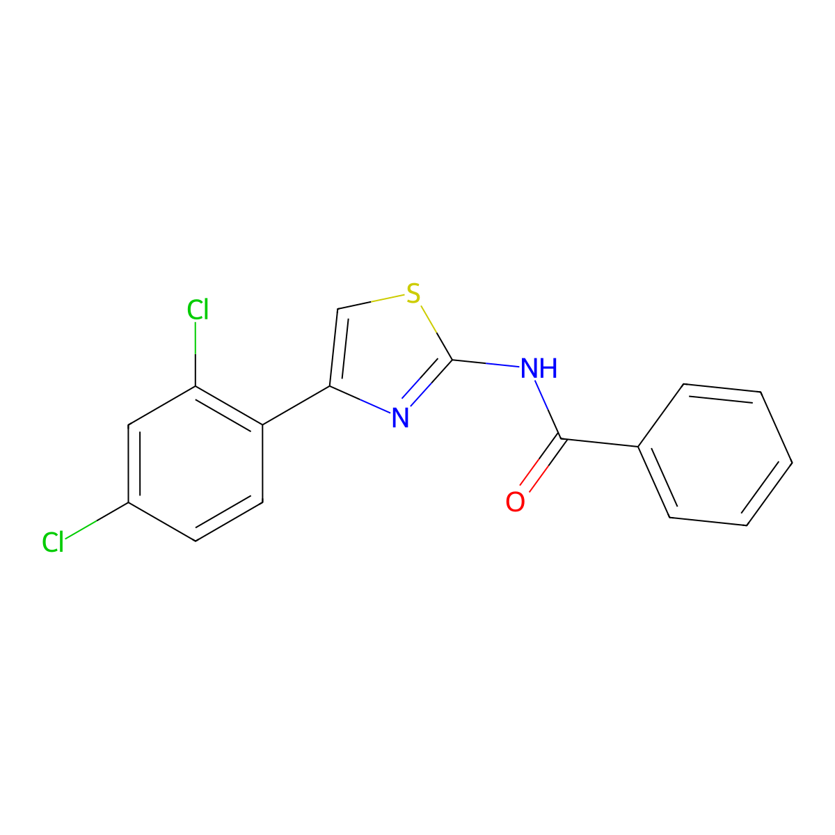 N-[4-(2,4-dichlorophenyl)-1,3-thiazol-2-yl]benzamide molecular structure, CAS 477568-42-6