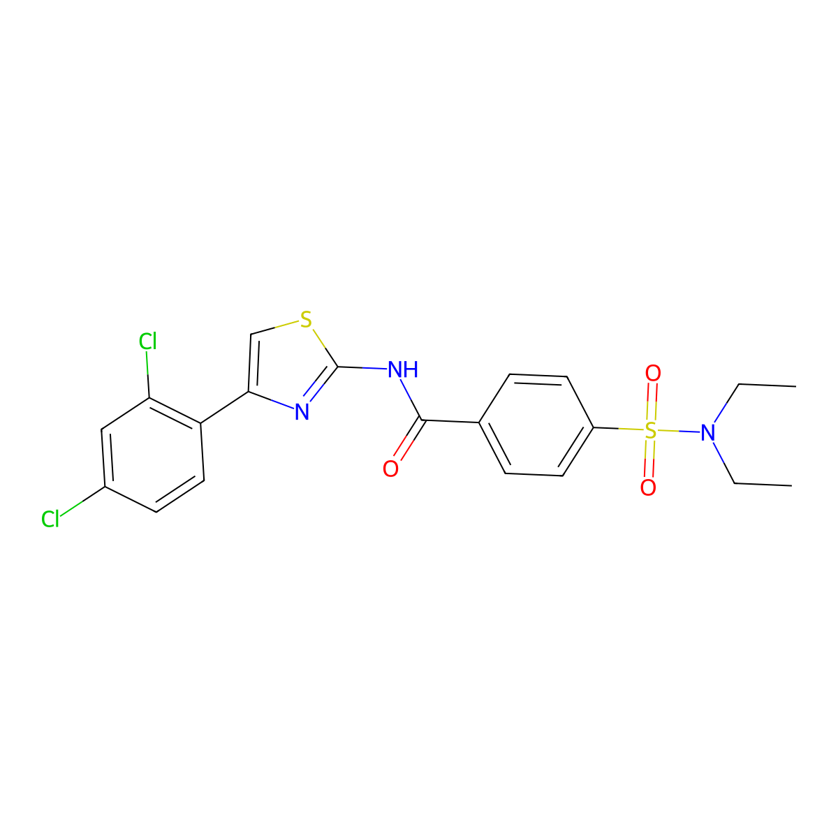 N-[4-(2,4-dichlorophenyl)-1,3-thiazol-2-yl]-4-(diethylsulfamoyl)benzamide molecular structure, CAS 477568-50-6