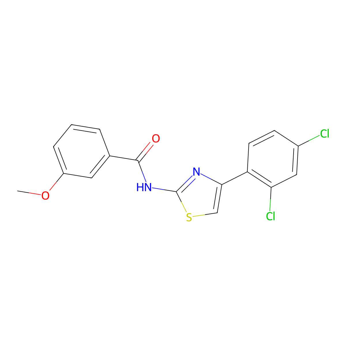N-[4-(2,4-dichlorophenyl)-1,3-thiazol-2-yl]-3-methoxybenzamide molecular structure, CAS 477568-59-5