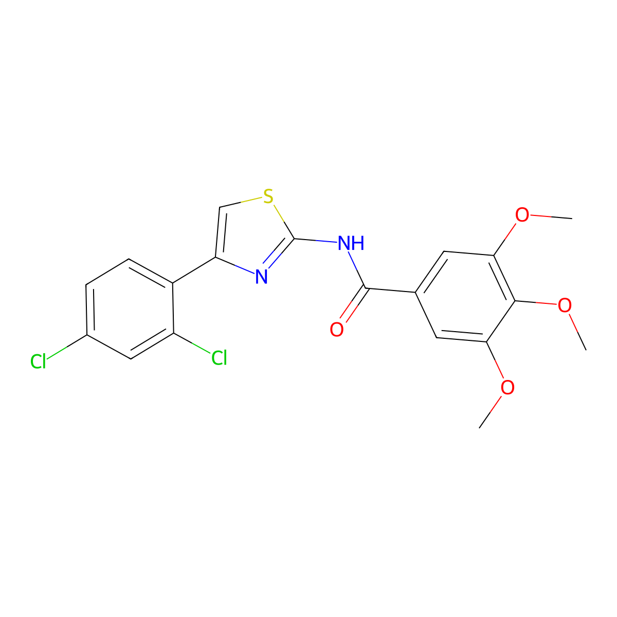 N-[4-(2,4-dichlorophenyl)-1,3-thiazol-2-yl]-3,4,5-trimethoxybenzamide molecular structure, CAS 477568-63-1