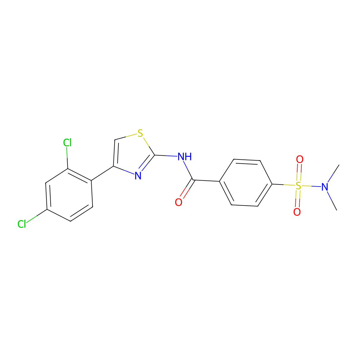 N-[4-(2,4-dichlorophenyl)-1,3-thiazol-2-yl]-4-(dimethylsulfamoyl)benzamide molecular structure, CAS 477568-69-7
