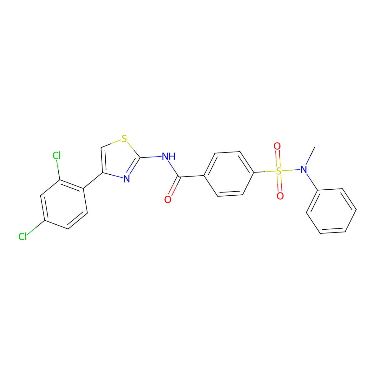 N-[4-(2,4-dichlorophenyl)-1,3-thiazol-2-yl]-4-[methyl(phenyl)sulfamoyl]benzamide molecular structure, CAS 477568-77-7