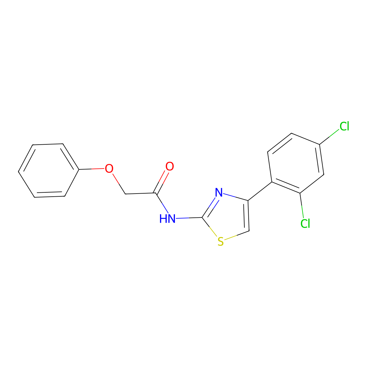 N-[4-(2,4-dichlorophenyl)-1,3-thiazol-2-yl]-2-phenoxyacetamide molecular structure, CAS 477568-97-1