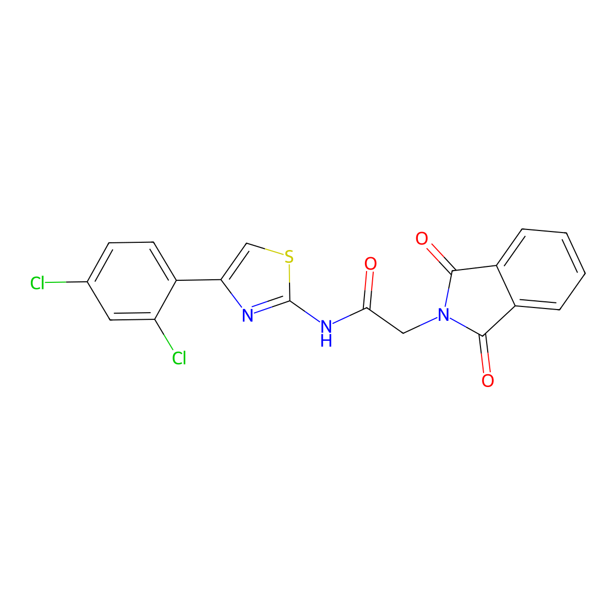 N-[4-(2,4-dichlorophenyl)-1,3-thiazol-2-yl]-2-(1,3-dioxoisoindol-2-yl)acetamide molecular structure, CAS 477569-07-6