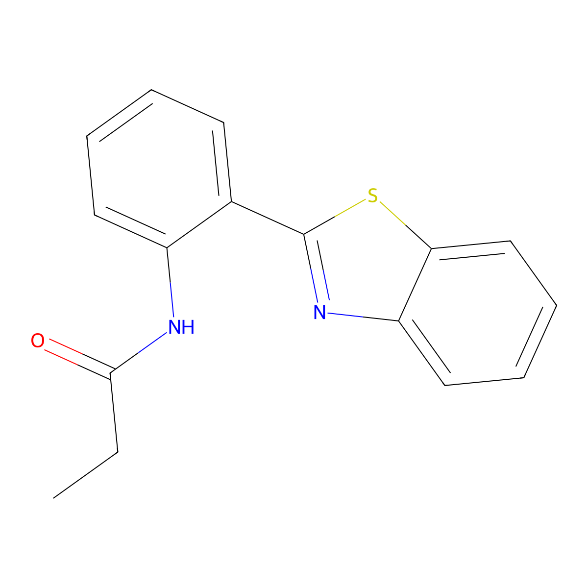 N-[2-(1,3-benzothiazol-2-yl)phenyl]propanamide molecular structure, CAS 477569-45-2