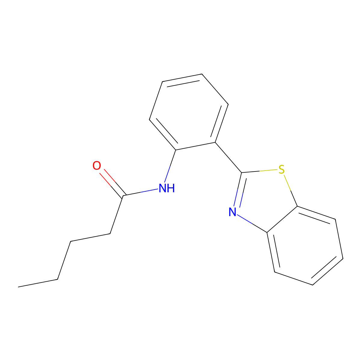 N-[2-(1,3-benzothiazol-2-yl)phenyl]pentanamide molecular structure, CAS 477569-47-4