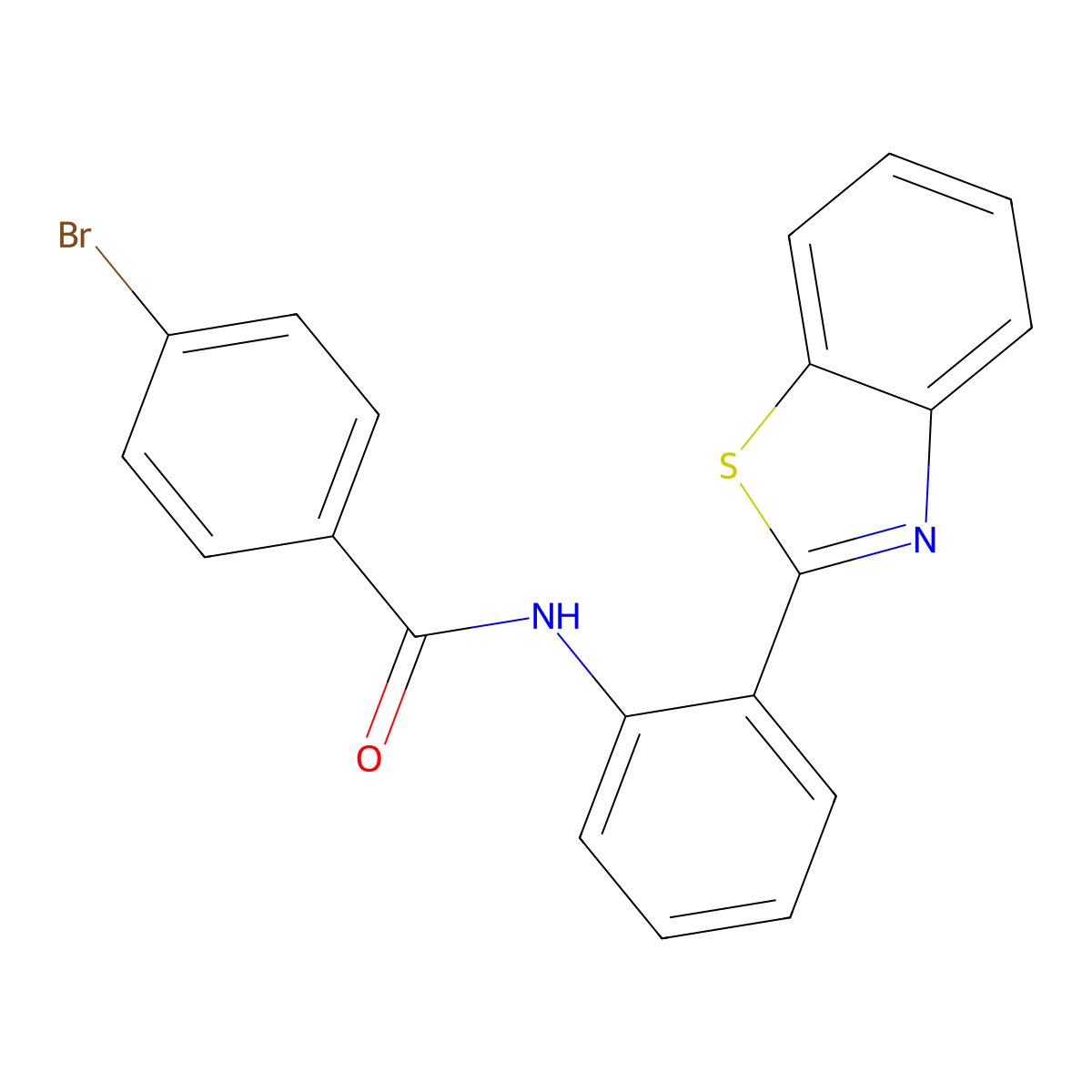 N-[2-(1,3-benzothiazol-2-yl)phenyl]-4-bromobenzamide molecular structure, CAS 477569-50-9